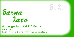 barna kato business card